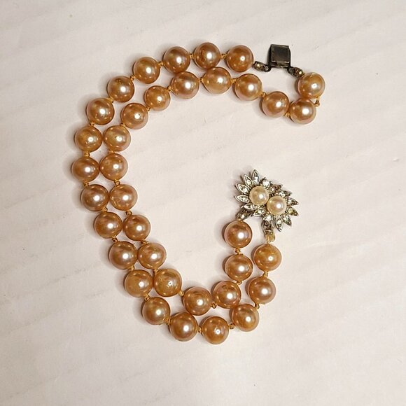 Marvella Jewelry - Vintage Marvella Double Strand Faux Pearl Bracelet